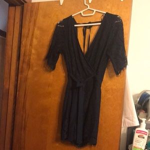 Trixxi Nav blue lace romper.